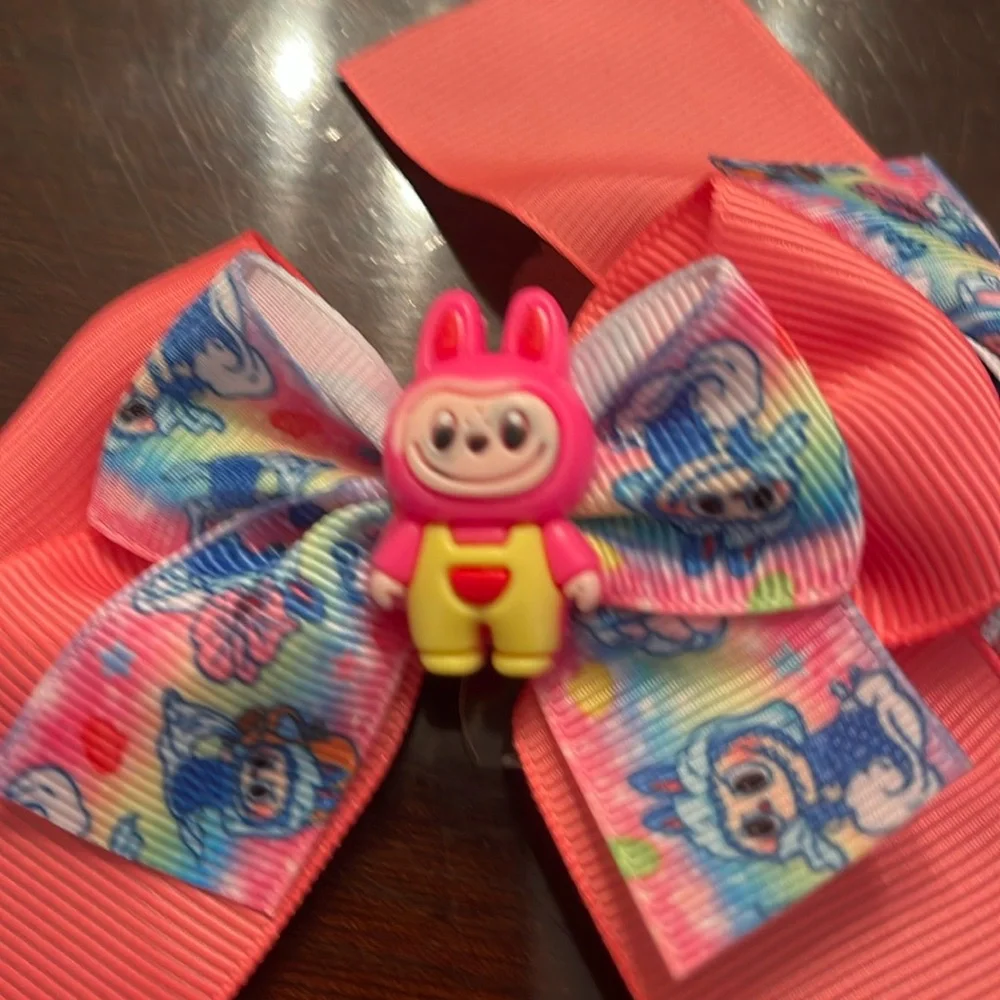 Colorful labubu monster Cartoon Hair Bows nwt set of two